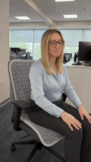 Heated chair cushion demonstration
